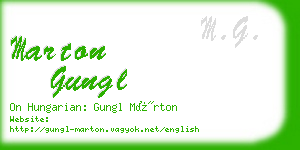 marton gungl business card